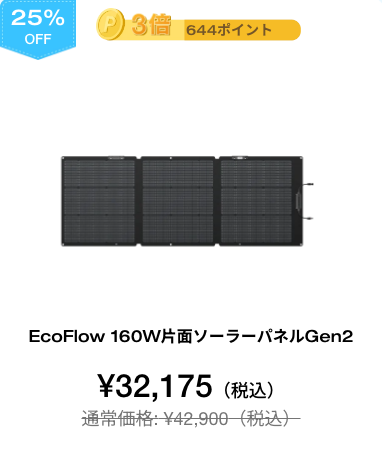 EcoFlow 160W片面ソーラーパネル